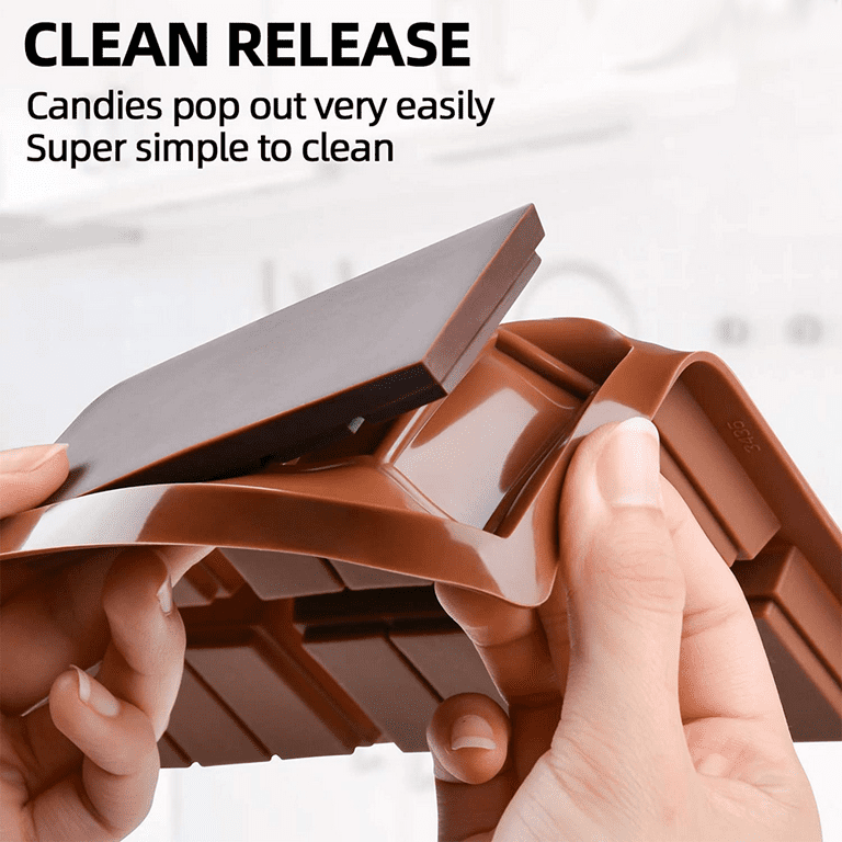 Chocolate Bar Molds, 2 Pack Chocolate Molds Silicone Rectangle Candy Bar  Molds, Wax Melt Molds Easy Release Non-Stick for Protein and Energy DIY