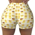 thumbnail image 2 of Susaid Cute Yellow Duck Print Intensify Workout Shorts for Women Seamless Scrunch Short Gym Yoga Running Sport Active Exercise Fitness Shorts-Medium, 2 of 8