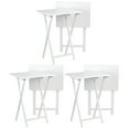 thumbnail image 1 of PJ Wood Folding TV Snack Tray Table Desk Stand, White (6-Piece Set), 1 of 10
