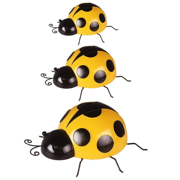 Raindrops 3 Pcs Ladybugs Live Ladybug Ornament Creative Decorations 23X23X7CM Yellow