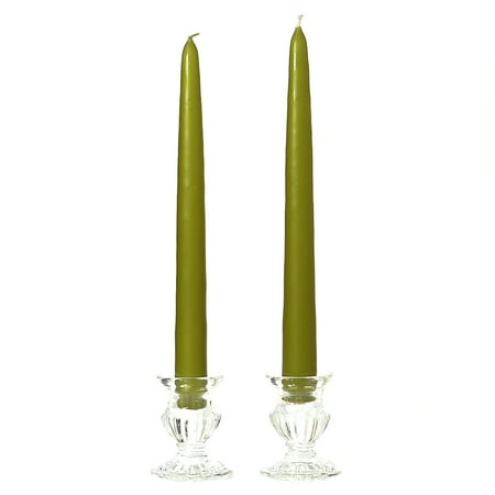 - 3 Pairs Taper Candles Unscented 8 Inch Sage Tapers .88 in. diameter x 8 in. tall