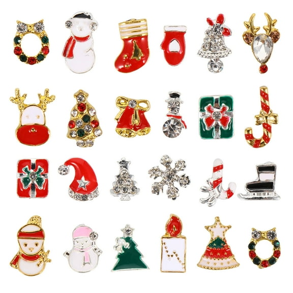 Luxshiny Christmas Nail Art Charms Assorted Color Rhinestones for Decoration