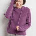 thumbnail image 1 of Pull à Capuche Automne et Hiver pour Femmes Manches Longues Mode Pull-Over Couleur Unie Décontracté Élégant, 1 of 5