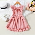 thumbnail image 4 of Cute Dresses for Girls Size 2-10 Ruffle Sleeveless A-Line Sundresses Toddlers Kids Trendy Solid Color Bowknot Backless Crewneck Dress, 4 of 8