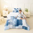 thumbnail image 4 of Homewish Vintage Blue Plaid Twin Comforter Sets,Grunge Aesthetic Bedding Set,Reversible,2 Pieces,1 Comforter and 1 Pillowcase, 4 of 7