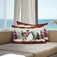 thumbnail image 5 of Outdoor Waterproof Pillow Covers Snowman Christmas Tree Snowflakes Throw Cushion Case，Red Plaid Pine Cones Pillowcase for Bed,Sofa,Couch, Patio Furniture, 20x12 in, 2Pack Decorative Pillows, 5 of 9