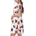 thumbnail image 2 of Balery Cute Cat And Christmas Gift Vestidos sueltos de manga corta para mujer, vestidos de verano 2025, vestidos casuales de corte A con vuelo., 2 of 6
