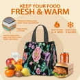thumbnail image 5 of Pioneer Flower Floral Print Pattern Insulated Lunch Bag for Women & Adults,Large Portable Soft Cooler Lunch Bag,Thermal Food Storage Tote with Pearl Cotton,8.66L,8.75x5.75x9.5 Inch, 5 of 6