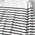 thumbnail image 6 of Womens Fall Fashion 2022! QLEICOM Sweaters for Women, Fashion Women's Round- Neck Stripe Splicing Recreational Knitting Sweater Long Sleeve Tops On Clearance, 6 of 8