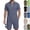 13# Dark Gray, variant on Mens Summer Sets Waffle Knit 2 Piece Quarter Zip Polo Collar Top and Stitched Drawstring Shorts Travel Lounge Outfits Army Green M