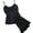 Black, variant on Vivianyo HD Sleepwear for Women Women Sleepwear Sleeveless Strap Nightwear Lace Trim Satin Cami Top Pajama Sets Rollbacks White