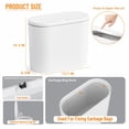 thumbnail image 4 of Garbage Can (2 Pack) 3.17 Gallon Slim White Plastic with Lid, 4 of 9