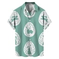 thumbnail image 3 of Camisas hawaianas con estampado 3D de conejo de dibujos animados para hombre y mujer, camisa playera con botones y diseño de huevo de colores para el día de Pascua, 3 of 5