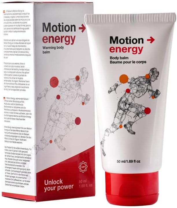 Motion Energy Warming Body Balm Sore Muscle & Joint Rub For Back, Knee & Neck Pain Relief
