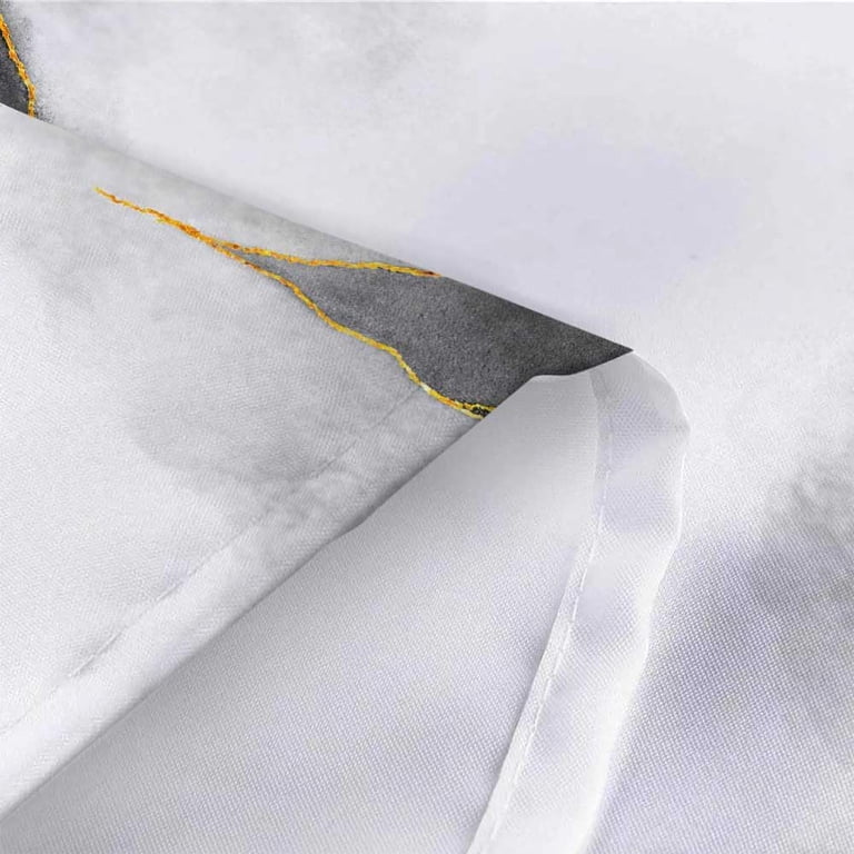 Black Gold Marble Shower Curtain For RV – 47W X 64L, Modern Blackout Curtain With Grommets