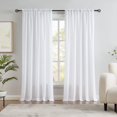 thumbnail image 1 of Cortinas semitransparentes de Terciopelo Blanco de 96 Pulgadas de Largo para Dormitorio, Sala de Estar, Textura Suave, Cortinas de Gasa con Bolsillo para Barra, 52 x 96 Pulgadas (2 Paneles), 1 of 3