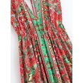 thumbnail image 4 of Women Wild Floral Print Backless Sexy Beach Bohemian Maxi Dress Lady High-Low Tassel Strapless Vacation Boho Dress, 4 of 6