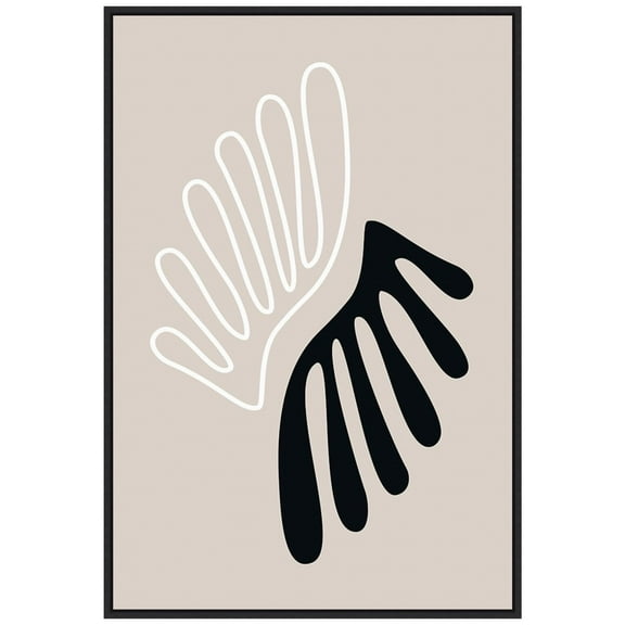 Amanti Art The Leaf 1 Framed Canvas Wall Art Print