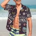 thumbnail image 5 of Lsque Merry Christmas pattern Hawaiian Shirt for Men, Unisex Summer Beach Casual Short Sleeve Button Down Shirts-Small, 5 of 9
