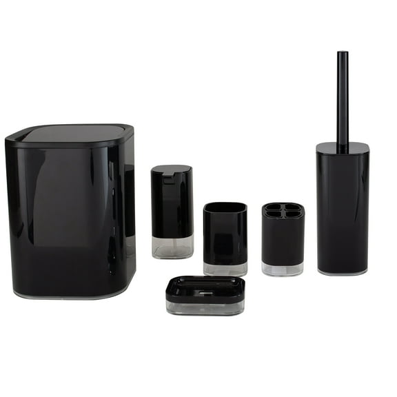 Bath Bliss 6 Piece Bathroom Set in Black