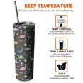 thumbnail image 6 of 20oz Colorful Dinosaur and Floral Pattern Skinny Tumblers Stainless Steel Tumbler with Lid and Straw,Vacuum Insulated Double Wall Travel Tumbler Cups with Cleaning Brush for Coffee,Tea, 6 of 6