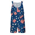 thumbnail image 4 of Girls' Casual Comfortable And Breathable Independence Day Print Jumpsuit, 4 of 5