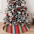 thumbnail image 4 of Cauagu 48" Christmas Tree Skirt Mexican Serape Blanket Stripes Pattern Christmas Tree Decorations Tree Mat for Xmas Decorations Occasion Holiday Home Decor -48", 4 of 7