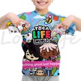 thumbnail image 3 of Camiseta con estampado 3D del juego Toca Life World, camiseta de manga corta de verano para niñas y niños, ropa para niños, camisetas para niños, camiseta de anime, 3 of 5