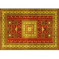 thumbnail image 1 of Ahgly Company Machine Washable Indoor Rectangle Geometric Yellow Traditional Area Rugs, 5' x 7', 1 of 4