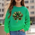 thumbnail image 2 of Gpaecead Girls Long Sleeved Clover Graphic Sweatshirt Printed Round Neck Sweatshirts Top Suitable For Both Boys And Girls Hoodless Sweatshirts 3 Years Light Blue, 2 of 5
