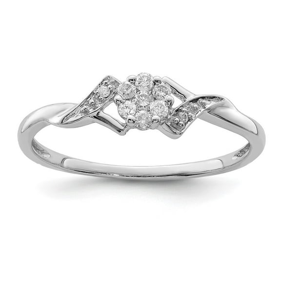 Auriga Fine Jewelry 925 Sterling Silver Natural Diamond Ring Size 7 for Women