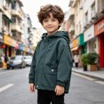 thumbnail image 2 of mgoYE Toddler Boys Windbreaker Casual Outerwear Kids Lightweight Zip Hooded Jacket Baby Cute Coat(AG,110), 2 of 7