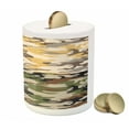 thumbnail image 3 of Camo Piggy Bank, Camouflage Patterns in 4 Different Colors Going Undercover Combination Illustration, Ceramic Coin Bank Money Box for Cash Saving, 3.6" X 3.2", Multicolor, by Ambesonne, 3 of 4