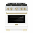thumbnail image 2 of ZLINE Autograph Edition 30 in. 4.2 cu. ft. Paramount Gas Range with 4 Burner Cooktop and Convection Gas Oven in Stainless Steel with White Matte Door and Champagne Bronze Accents (SGRZ-WM-30-CB), 2 of 2
