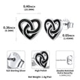 thumbnail image 7 of ChicSilver Small Black Celtic Heart Stud Earrings Women Men 925 Sterling Silver Earrings Jewelry for Sensitive Ears, 7 of 7