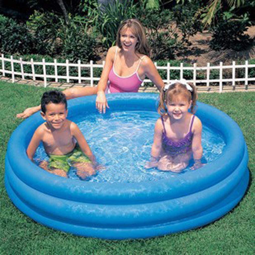 Intex FBA_58446EP Crystal Blue Kids Outdoor Inflatable 66" x 15"Swimming Pool, Blue, 8"