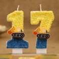 thumbnail image 3 of Xiao Hang Cute Fashion Creative Engineering Car Excavator Number Birthday Cake Candle Gift Decoration Handmade Birthday Candle Boy Party, 3 of 10