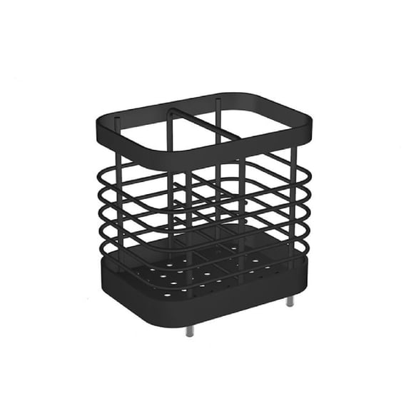 2 Slots Stainless Steel Toothbrush Toothpaste Holder with Drainage Holes, Bathroom Storage Organizer, Black