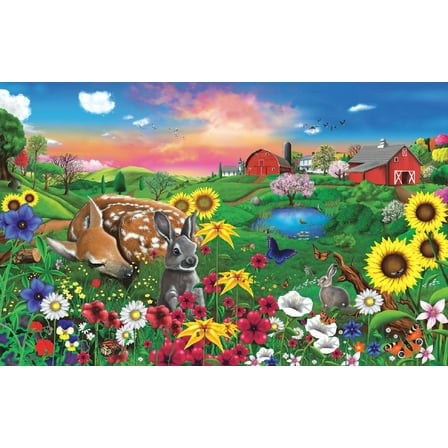 SUNSOUT INC - Pasture Buddies - 100 pc Jigsaw Puzzle by Artist: Gerald Newton - Finished Size 10" x 16" - MPN# 81546