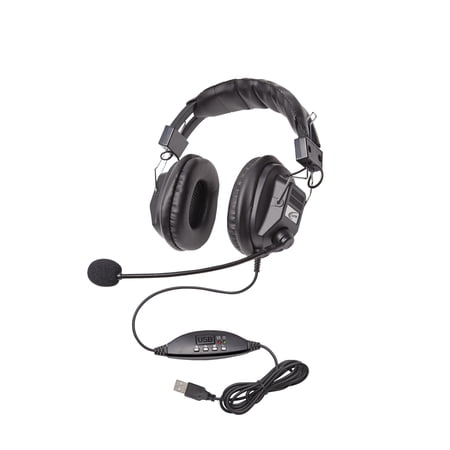 UPC: 0610356833506 | Califone 3068MUSB Over-Ear Stereo Headset with Gooseneck Microphone and Inline Volume Control  USB Plug  Black  Each