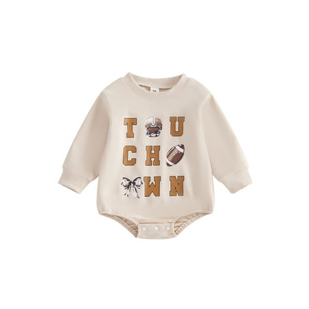 

Binshrliy Newborn Baby Boy Girl Romper Sweatshirt Long Sleeve Print Bodysuits Pullover 3M 6M 12M 18M 24M Infant Casual Fall Clothes