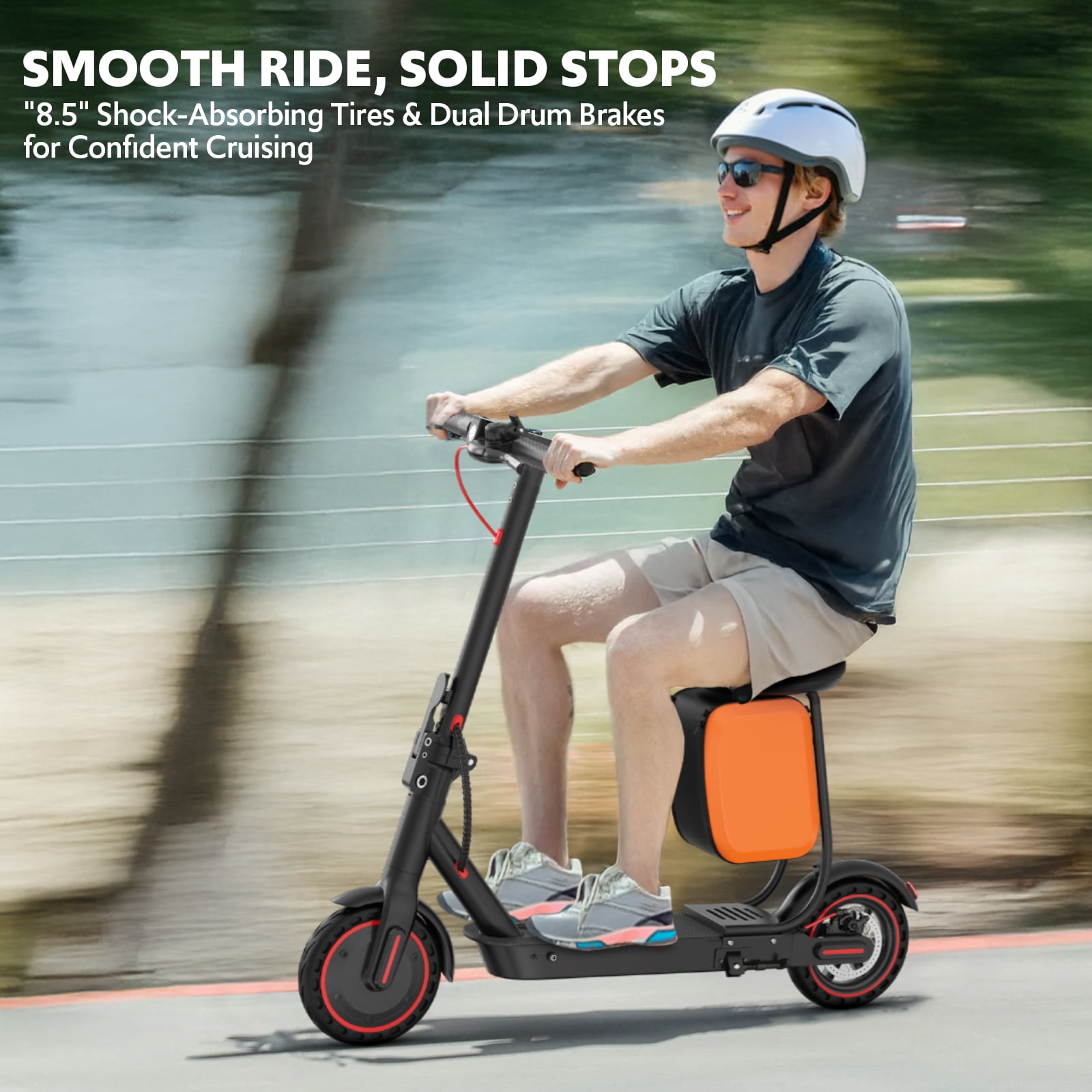 Electric Scooters for Adults with Seat,Peak 550W Motor, Folding E-Scooter Up to 21 Miles & 19 MPH, 36V 7.5Ah Battery