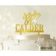thumbnail image 1 of Mr & Mrs Wedding Cake Topper Personalized Mirror Cake Topper Color Option Available 5-7 Inches Wide, 1 of 1
