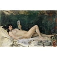 thumbnail image 2 of Frank Buchser 24x17 Black Ornate Framed Double Matted Museum Art Print Titled: Young Woman Lying on a Bed and Reading, 2 of 5