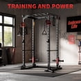 thumbnail image 3 of COZONY Power Cage with Dual Pulley Systems, 1200 lb Capacity Multi-Functional Squat Rack for Home Gym Strength Training,Black+Red, 3 of 11