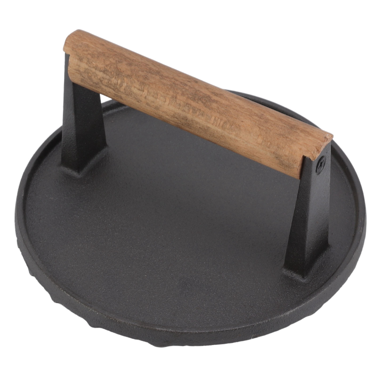 Presse à Griller en Fonte Ronde Robuste 3 Lbs Anti-Brûlure Presse à Burger avec Poignée pour Cuisine