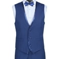 thumbnail image 3 of Luxurious Men's Slim-Fit 3-Piece Textured Solid Trimmed Lapel Suit - Blue 52R, 3 of 4