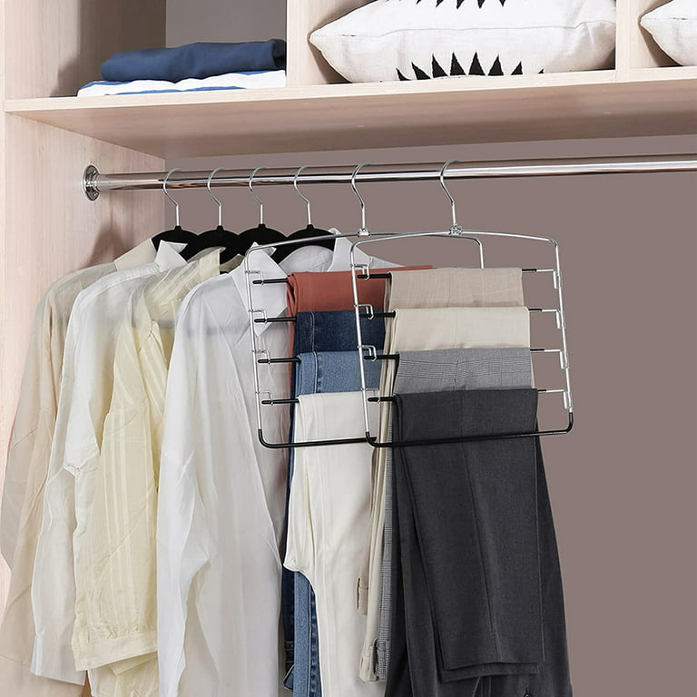 Wooden Pants Hangers, Multi-purpose Closet Hangers That Save Space,  Suitable For Clothes, Pants, Scarves And Ties