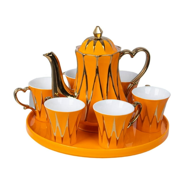Juego de té de cerámica tetera y tazas para beber agua de té de café con tazas de café para bandeja para la fiesta de la fiesta de té regalo