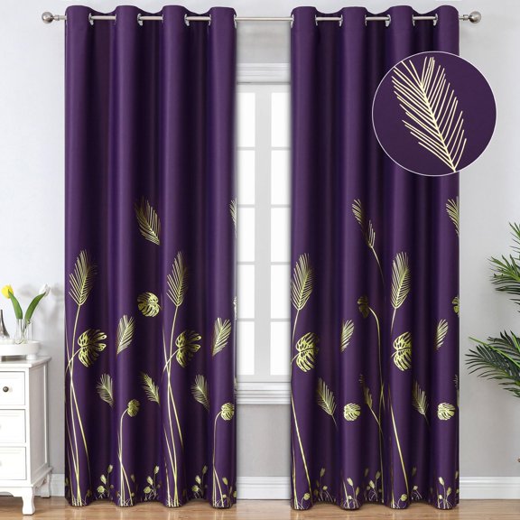 Cortinas Estelar Textiler Blackout, color morado, 132 x 213 cm, 2 paneles